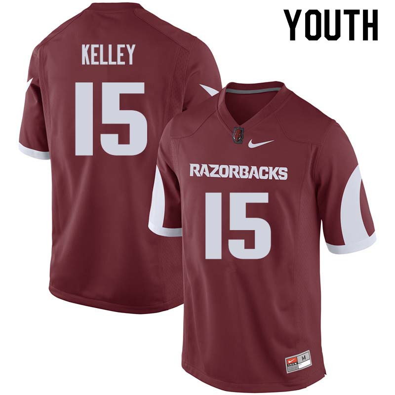 Youth #15 Cole Kelley Arkansas Razorback College Football Jerseys Sale-Cardinal